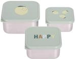 L&Auml;SSIG Snackbox Kinder 3er Set Edelstahl Brotdose/Snackbox Stainless Steel...