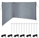 Relaxdays Windschutz, Sichtschutz Camping & Strand, HxB: 1,5 x 4 m, Stahlstangen,
