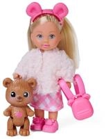 Simba Evi Love Teddy, Spielpuppe mit Einer Flauschigen Jacke, mit B&auml;renhaarreif,