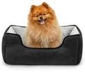 lionto Hundebett 2-in-1 in Wildlederoptik, 60 x 50 cm, Schwarz