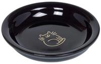 Nobby Katzen Keramik Milchschale Golden Cat, schwarz &Oslash; 14,0 x 2,0 cm, 0,1 l, 1