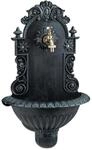 Relaxdays Wandbrunnen, Antik-Stil, Nostalgie, Garten, Terrasse, Wasserhahn, Becken,