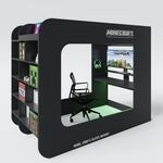 Minecraft - Kojenbett, Hochbett, Gamingbett 120x90cm, mit Leiter, Schreibtisch und