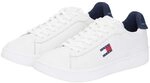 TOMMY JEANS Herren Cupsole Sneaker Archive '98 aus Leder, Mehrfarbig (RWB), 40