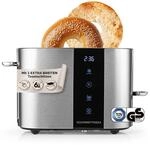 GOURMETmaxx Toaster Kurzschlitz f&uuml;r 2-Scheiben | Edelstahl Toastr&ouml;ster mit 6