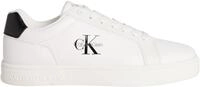 Calvin Klein Herren Cupsole Sneaker Classic Mono aus Leder, Wei&szlig; (Bright