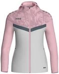JAKO ICONIC Kapuzenjacke Gr. 36 Soft Grey/Dusky Pink/Anthra Light - Zipper...