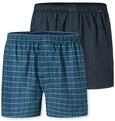 Schiesser Herren 2 Pack Boxershorts Baumwolle Web Multipack - Webboxer, Sortiert