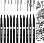 Molotow Blackliner Complete 11er Set (Strichst&auml;rke 0,05 mm bis 1,0 mm, Keilspitze