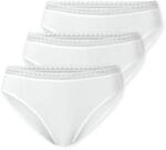 Schiesser Damen Slip Rio im 3er Pack - Gr&ouml;&szlig;e 44 in Wei&szlig; - Atmungsaktive
