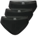 Schiesser Damen Slip Rio im 3er Pack - Gr&ouml;&szlig;e 36 in Schwarz - Atmungsaktive