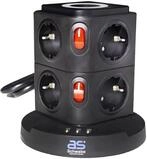as - Schwabe 8-Fach Mehrfachsteckdose & Induktionsladefl&auml;che - 2 m Kabel -
