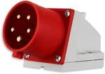 REV CEE Stecker Wandmontage, 400V, 32A, 5-polig, 3P + N + PE, IP44, rot