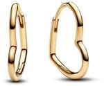 Pandora Moments Asymmetrisches Herz Ohrringe aus Sterling Silber mit vergoldeter