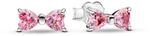 Pandora Timeless Funkelnde Rosafarbene Schleife Ohrringe aus Sterling Silber mit