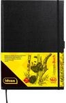 Idena 63142 - Skizzenbuch, A4, blanko, 80 Blatt, 110 g/m&sup2;, Hardcover in Schwarz
