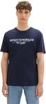 Tom Tailor Denim Herren Basic T-Shirt mit Logo-Print
