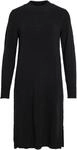 Vila Damen Viril Crew Neck L/S Midi Dress - Noos Kleid, Schwarz, XXL EU