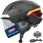 ABUS Fahrradhelm HYP-E BL.ACE - mit Front-, R&uuml;ck- und Blinklicht sowie kabellos zu