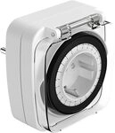 ANSMANN Outdoor Zeitschaltuhr AES7, mechanischer 24-Stunden-Timer wiederholt t&auml;glich