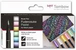 Tombow Fudenosuke Pastel for black paper, 6er-Set, 5 trendigen Pastellfarben + wei&szlig;,