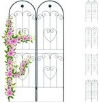 Relaxdays Rankgitter 2er Set, Metall, 180 x 50 cm, Rankhilfe Garten, Rundbogen,...