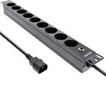 Inline&reg; 19" Steckdosenleiste, 9-Fach Schutzkontakt, C14 Stecker,...