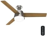 Hunter Fan 132 cm / 52 inch Finley Brushed Nickel Indoor Ceiling Fan with Light...