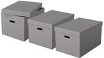 Esselte 3er Set gro&szlig;e Aufbewahrungs- & Geschenkboxen mit Deckel, Schachteln...