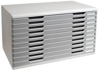 Exacompta 324041D Schubladenbox und Ablagesystem Modulo DIN A3 mit 10 Schubladen 350