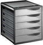 Rotho Spacemaker Schubladenbox / B&uuml;robox mit 5 Sch&uuml;ben, Kunststoff (PS)...