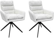 byLIVING Esszimmerstuhl 2er Set PURA/Grob-Cord Off White/Gestell Metall schwarz
