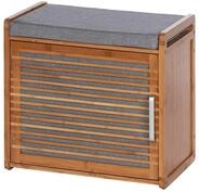 WENKO Schuhschrank Mod. Bahari mit bequemer gepolsterter Sitzfl&auml;che in Grau und 2