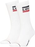 Levi's Unisex Crew Socks, White, 43/46