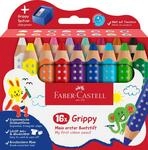 FABER-CASTELL - Buntstifte Set Grippy, 16 Malstifte und Anspitzer