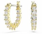 Swarovski Matrix Vittore Kreolen, Vergoldete Ohrringe mit Strahlenden Wei&szlig;en