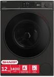 Sharp ES-WNFB214CMDA-DE Waschmaschine, 12 kg, Energieklasse A, 1400 U/min, Inverter