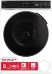 SHARP ES-WNFB814CWDA-DE Waschmaschine (8 kg, EEK A-20%, 1400 U/min.), (WiFi,...