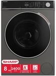 SHARP Waschmaschine ES-WNFL814CADA-DE &ndash; Frontlader 8 kg, Energieeffizienzklasse A,