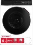 SHARP ES-WNFB914CWDA-DE Waschmaschine 9 kg, 1400 U/min, Energieklasse A, Inverter