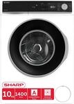 Sharp ES-NFA014BW1NA-DE Waschmaschine, 10 kg, 1400 U/Min, A Energieeffizienz,