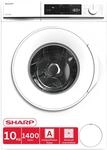 Sharp ES-NFA014WWNA-DE Waschmaschine, 10 kg, 1400 U/min, Energieeffizienzklasse A,
