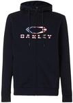 Oakley Herren Full Zip Bark Fz Hoodie 2.0, Schwarz/Amerikanische Flagge, L
