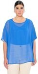 Ulla Popken Damen gro&szlig;e Gr&ouml;&szlig;en &Uuml;bergr&ouml;&szlig;en Plus Size Chiffonbluse, Oversized,