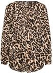 Betty Barclay Damen Schlupfbluse mit Plissee 44, Schwarz/Beige