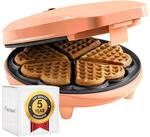 Bestron Waffeleisen f&uuml;r klassische Herzwaffeln, Herzwaffeleisen mit