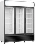SARO K&uuml;hlschrank mit 3 Glast&uuml;ren + Werbetafel, Modell GTK 1065