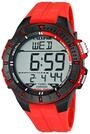 Calypso Digitale Sport Herrenuhr Kautschuk Rot - 10 ATM, Datum, Stoppuhr, Dualzeit,