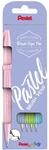 Pentel SES15P-4 Brush Sign Pen Pastel Colors Set, Faserschreiber,...