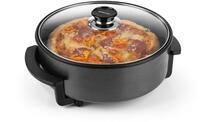 GOURMETmaxx elektrische Pizza-Pfanne mit Thermostat, Glasdeckel &
